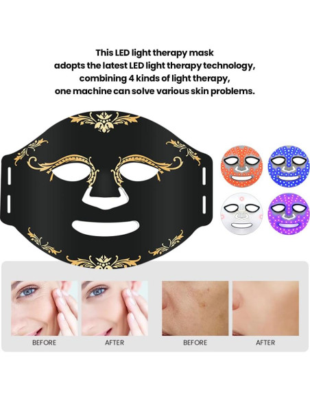 Máscara de Terapia de Luz LED Firmosa 660nm 850nm Portátil