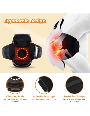 Masajeador de Rodilla Inalámbrico PRURYE 2025 con Calor y Luz Roja