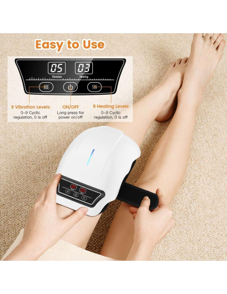 Masajeador de Rodilla Inalámbrico PRURYE 2025 con Calor y Luz Roja