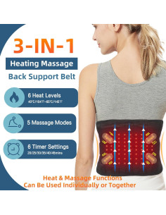 Faja de Masaje HONGJING con Calor y Soporte Lumbar M 2