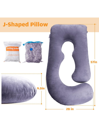 Almohada de Embarazo Chilling Home 58" (147 cm) U Gris