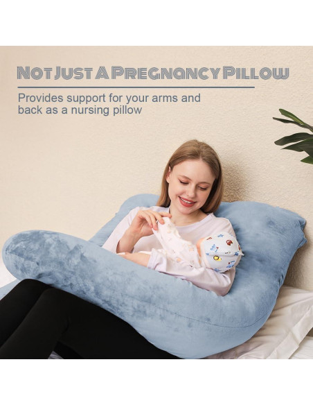 Almohada de Embarazo Chilling Home 139,7 cm Terciopelo Gris