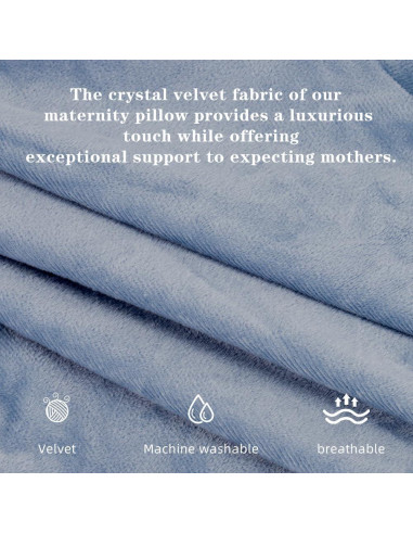 Almohada de Embarazo Chilling Home 139,7 cm Terciopelo Gris
