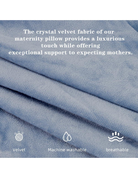 Almohada de Embarazo Chilling Home 139,7 cm Terciopelo Gris