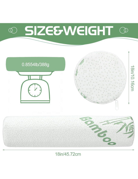 Bucherry Almohadas Cilíndricas Espuma Viscoelástica 3 Unidades