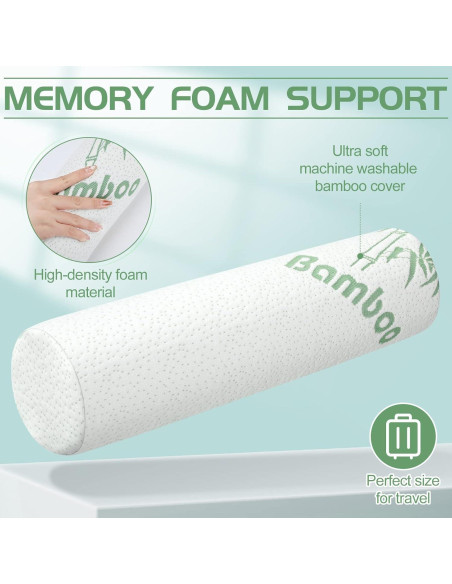 Bucherry Almohadas Cilíndricas Espuma Viscoelástica 3 Unidades