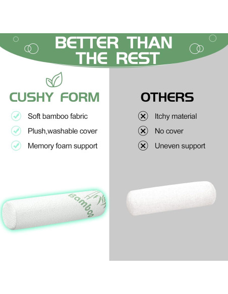 Bucherry Almohadas Cilíndricas Espuma Viscoelástica 3 Unidades