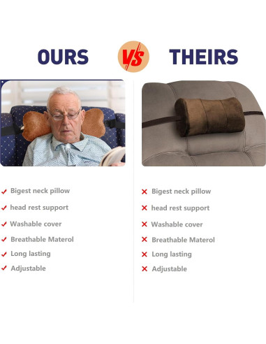 Almohada para Cuello VCOMSOFT Ajustable Marrón 45,72 cm