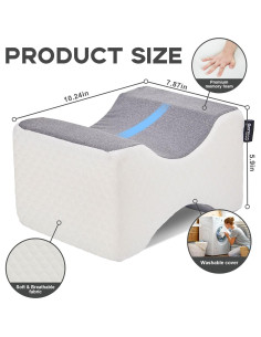 Almohada para Rodilla y Pierna Cooloo8 - Espuma Viscoelástica Gris 2