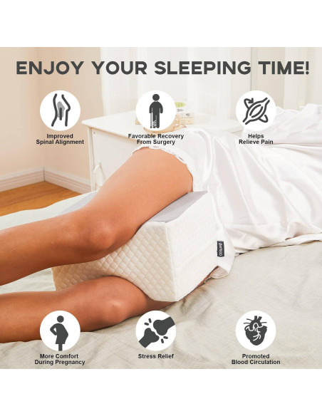 Almohada para Rodilla y Pierna Cooloo8 - Espuma Viscoelástica Gris