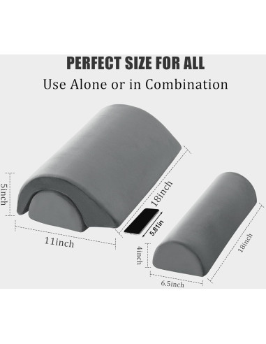 Almohada Semicircular ROYALAY para Piernas y Espalda - Gris