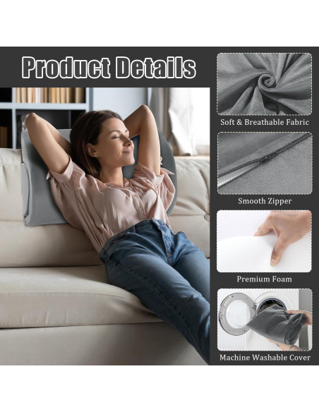 Almohada Semicircular ROYALAY para Piernas y Espalda - Gris
