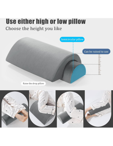 Almohada Semicircular ROYALAY para Piernas y Espalda - Gris