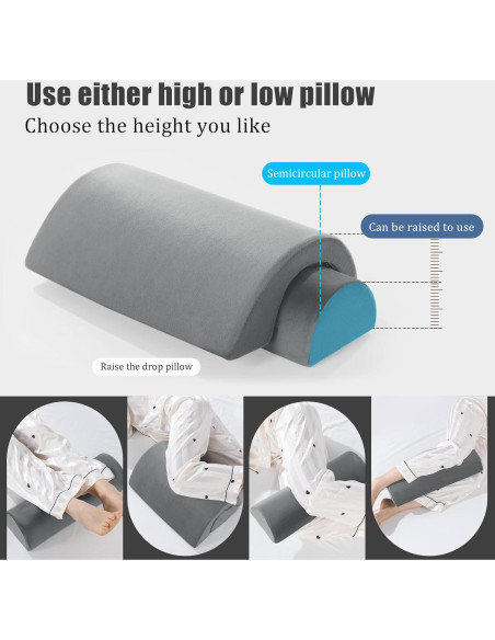 Almohada Semicircular ROYALAY para Piernas y Espalda - Gris