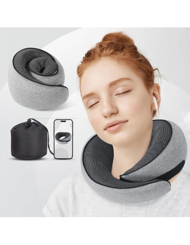 Almohada de Viaje NOCRLG G1 Espuma de Memoria Gris