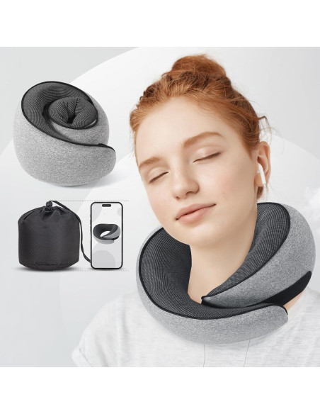 Almohada de Viaje NOCRLG G1 Espuma de Memoria Gris