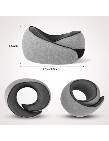 Almohada de Viaje NOCRLG G1 Espuma de Memoria Gris