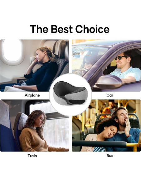 Almohada de Viaje NOCRLG G1 Espuma de Memoria Gris