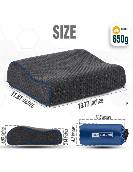 Almohada de Viaje Marcolumb Espuma Viscoelástica Gris