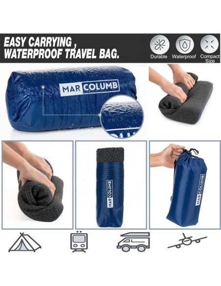 Almohada de Viaje Marcolumb Espuma Viscoelástica Gris