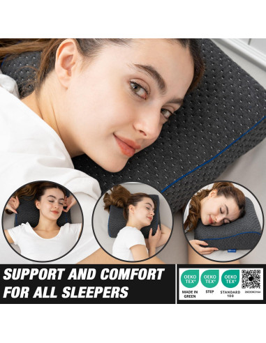 Almohada de Viaje Marcolumb Espuma Viscoelástica Gris