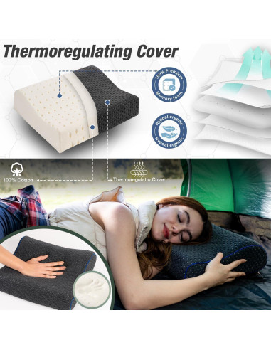 Almohada de Viaje Marcolumb Espuma Viscoelástica Gris