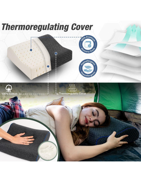 Almohada de Viaje Marcolumb Espuma Viscoelástica Gris