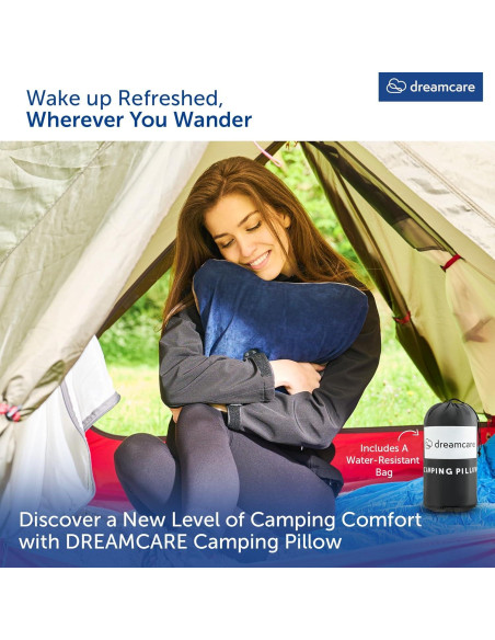 Almohada de Camping Dreamcare Mediana Espuma Viscoelástica Azul
