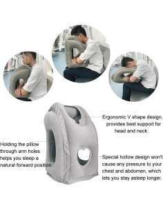 Almohada de Viaje Inflable SmartDer con Soporte para Cuello 2