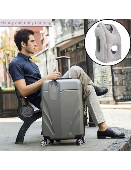 Almohada de Viaje Inflable SmartDer con Soporte para Cuello