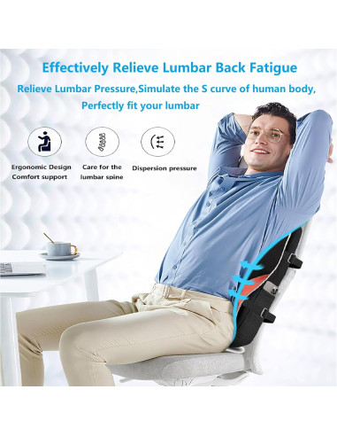 Almohada Soporte Lumbar ANTETOKO Espuma Memoria Negra