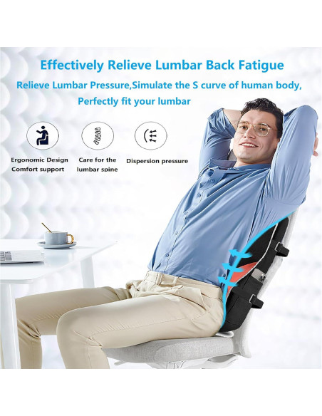 Almohada Soporte Lumbar ANTETOKO Espuma Memoria Negra