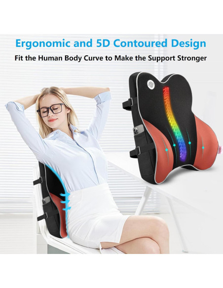 Almohada Soporte Lumbar ANTETOKO Espuma Memoria Negra