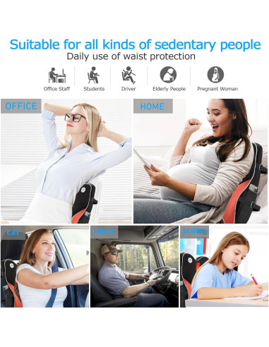 Almohada Soporte Lumbar ANTETOKO Espuma Memoria Negra