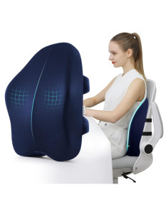 Almohada Lumbar Ergonómica Seeknow Azul Marino 43x38 cm