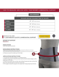 Soporte Lumbosacro OTC 2889 Extra Grande Gris 17,78 cm 2