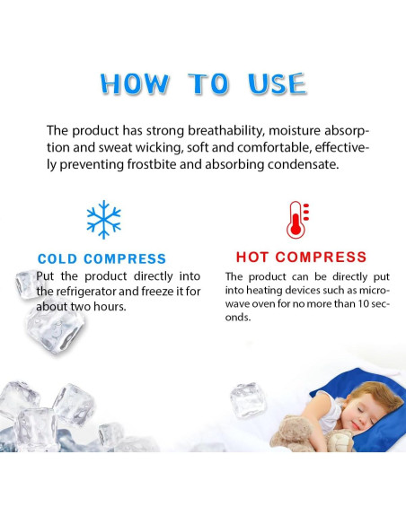 Almohadilla Refrigerante Couleurs 24x33cm Gel Azul Reutilizable