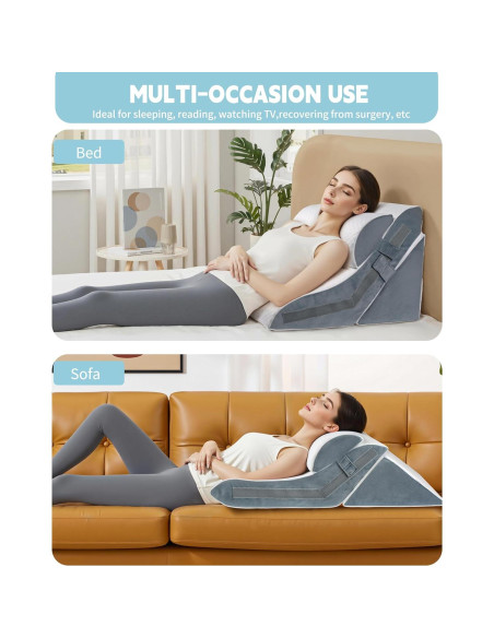 Almohada en cuña ortopédica VMFKPNR ajustable 15 en 1