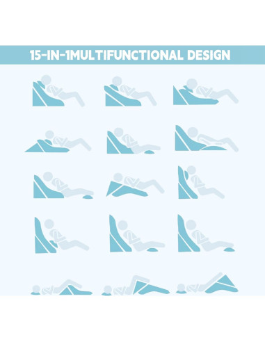 Almohada en cuña ortopédica VMFKPNR ajustable 15 en 1