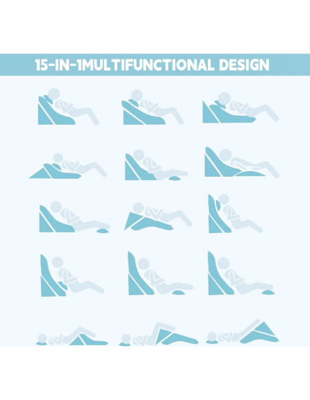 Almohada en cuña ortopédica VMFKPNR ajustable 15 en 1
