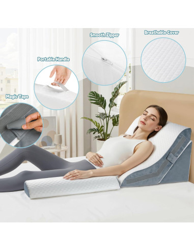 Almohada en cuña ortopédica VMFKPNR ajustable 15 en 1
