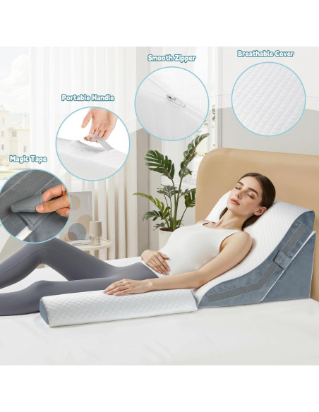 Almohada en cuña ortopédica VMFKPNR ajustable 15 en 1