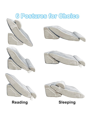 Juego de Almohadas en Cuña TokSay - Espuma Viscoelástica 3 Piezas