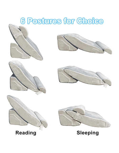 Juego de Almohadas en Cuña TokSay - Espuma Viscoelástica 3 Piezas