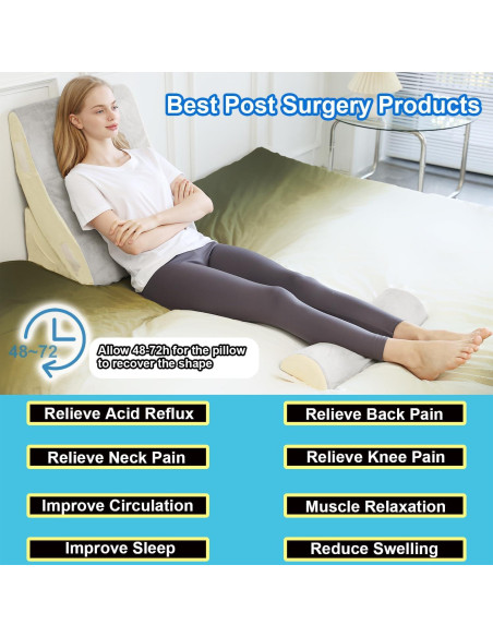 Juego de Almohadas en Cuña TokSay - Espuma Viscoelástica 3 Piezas