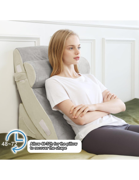 Juego de Almohadas en Cuña TokSay - Espuma Viscoelástica 3 Piezas