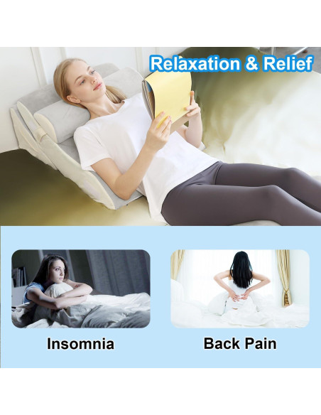 Juego de Almohadas en Cuña TokSay - Espuma Viscoelástica 3 Piezas