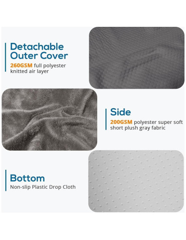 Cojín en cuña Sasttie de espuma viscoelástica 30 cm gris