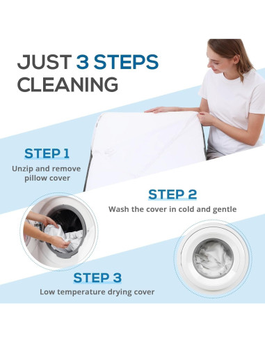 Cojín en cuña Sasttie de espuma viscoelástica 30 cm gris