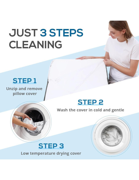 Cojín en cuña Sasttie de espuma viscoelástica 30 cm gris